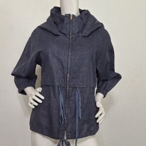Modern Citizen Linen Blend Gorpcore Outdoor Zip Hooded Utility Jacket Size S